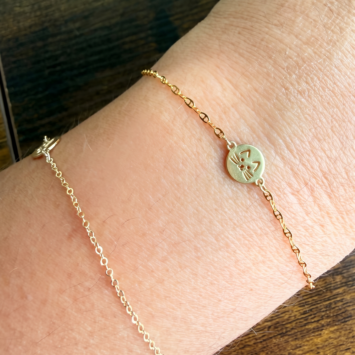 Cute Cat Bracelet in Gold