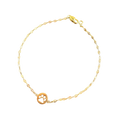 Round Paw Bracelet in Gold
