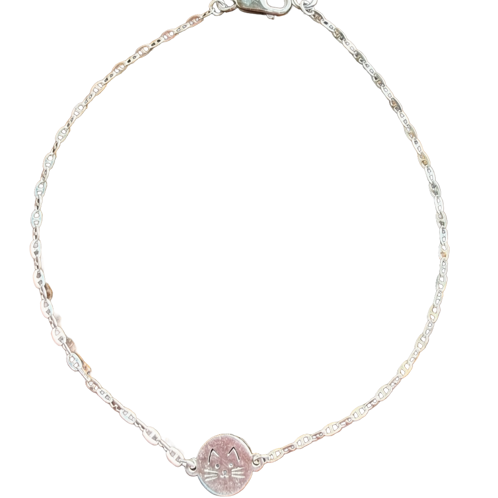 Cute Cat Bracelet in Silver