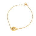 Round Engravable Charm Bracelet in Gold