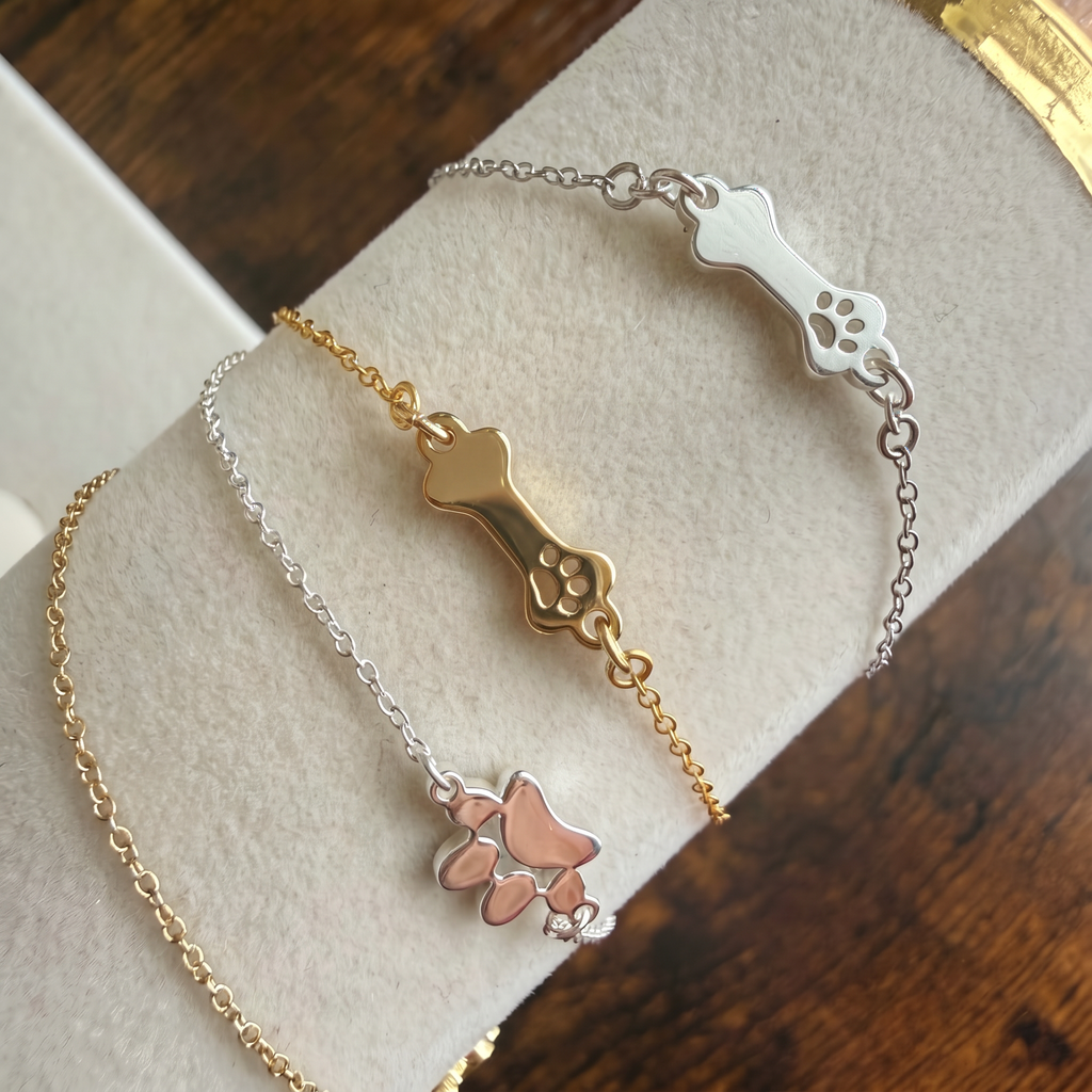 Dog Bone Bracelet in Gold