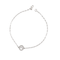 Round Paw Bracelet in Silver